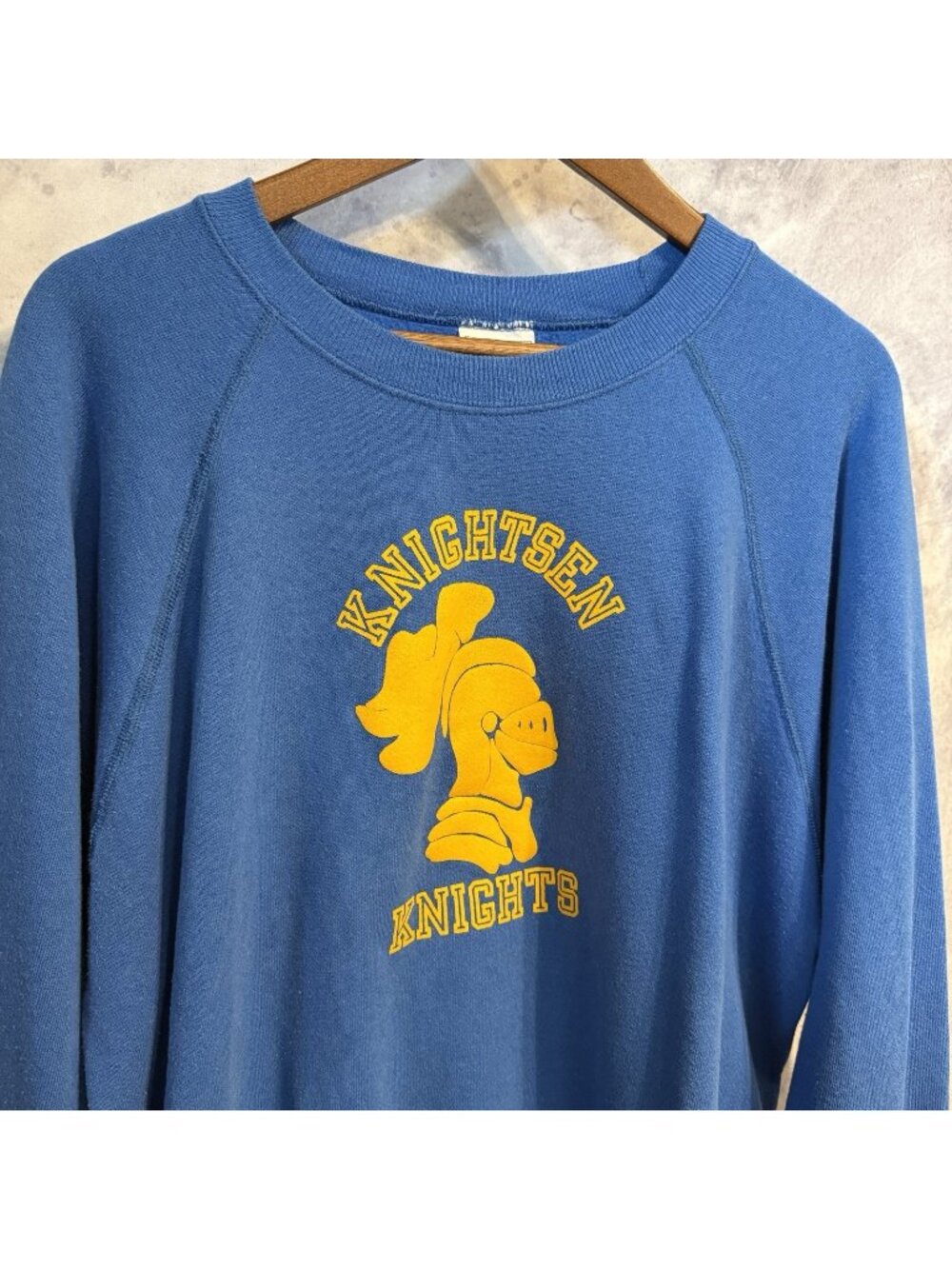 Vintage 80s Knightsen Knights Raglan Sweater Mens 2XL XXL Blue Crew Neck USA